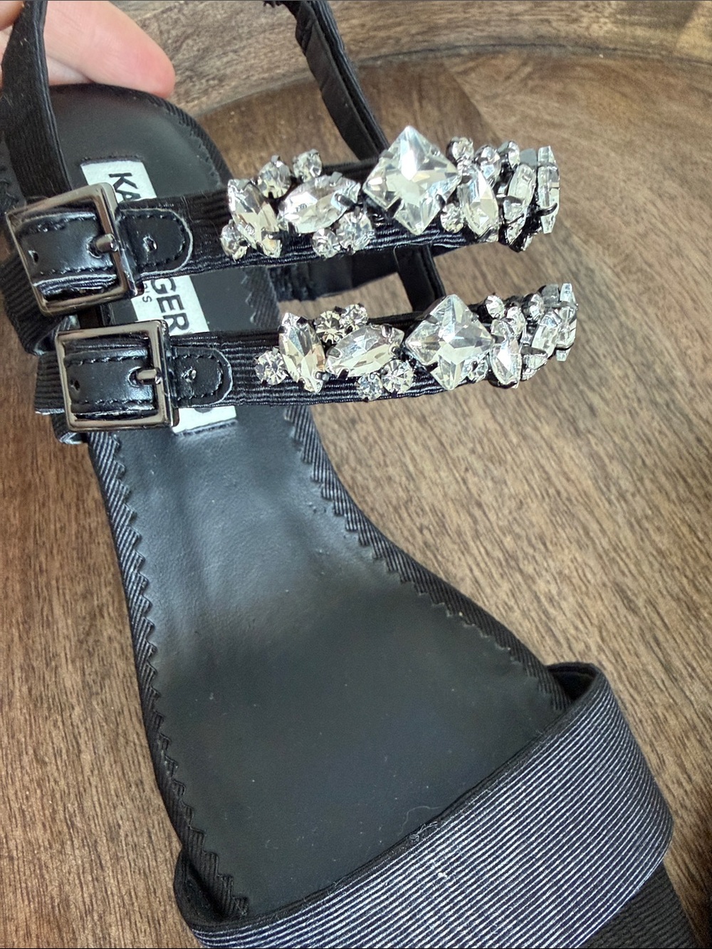 Karl Lagerfeld Black Slingback Heels - Picture 3 of 8